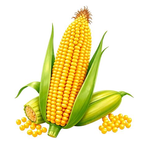 Ilustración botánica detallada de la planta de maíz, incluyendo mazorca y granos.