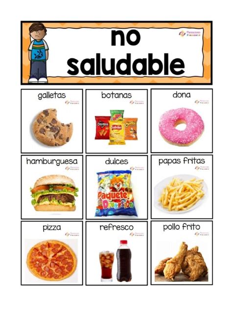 infografía con ejemplos de comidas saludables y no saludables para embarazadas
